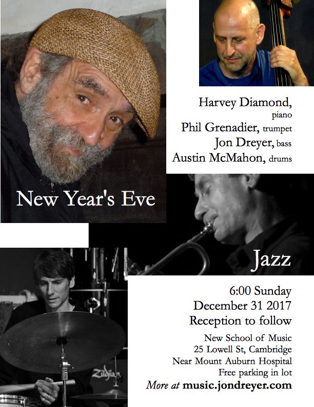 Harvey Diamond Trio/Quartet poster, 2017-12-31 and 11